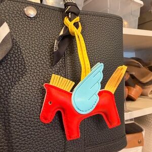 Red Pegasus Bag Charm with Blue Wing - Unbranded